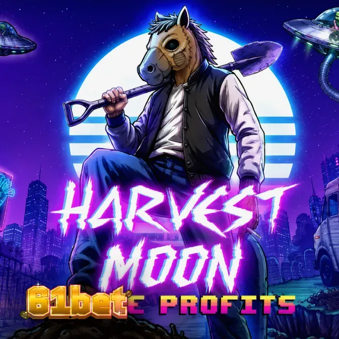 Interface do slot Harvest Moon Grave Profits com elementos de laboratório sombrio